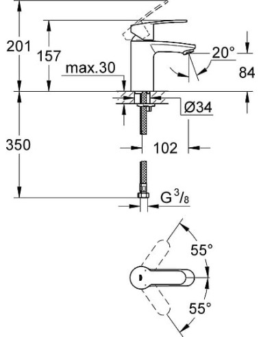 Grohe izlietnes jaucējkrāns Eurostyle Cosmopolitan 3246820E - 5