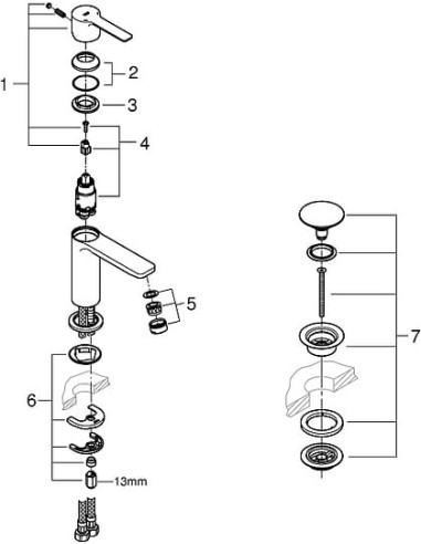 Grohe izlietnes jaucējkrāns Lineare New 23791001 - 4