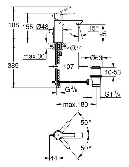 Grohe izlietnes jaucējkrāns Lineare New 32109001 - 7