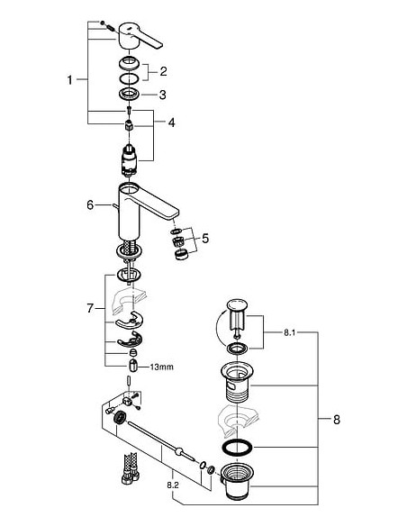 Grohe izlietnes jaucējkrāns Lineare New 32109001 - 8