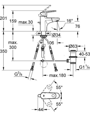 Grohe izlietnes jaucējkrāns Europlus II 33155002 - 4