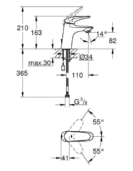 Grohe izlietnes jaucējkrāns Eurostyle 23713003 - 3
