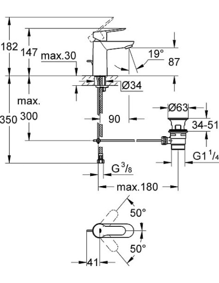 Grohe izlietnes jaucējkrāns BauEdge 23328000 - 5 Grohe izlietnes jaucējkrāns BauEdge 23328000 - 5
