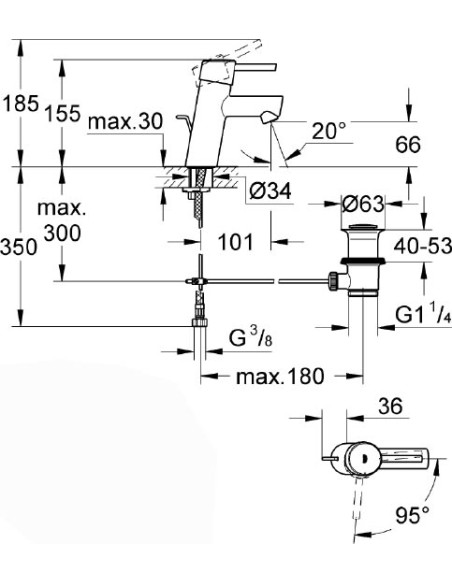 Grohe izlietnes jaucējkrāns Concetto 2338010E - 8