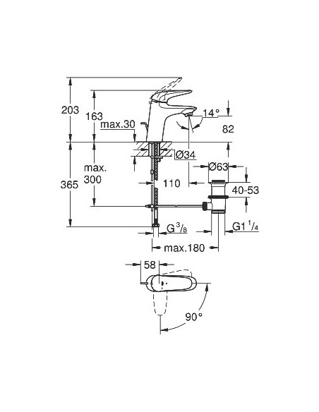 Grohe izlietnes jaucējkrāns Eurostyle 23709003 - 6
