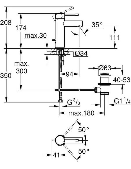 Grohe izlietnes jaucējkrāns Essence New 32898001 - 9