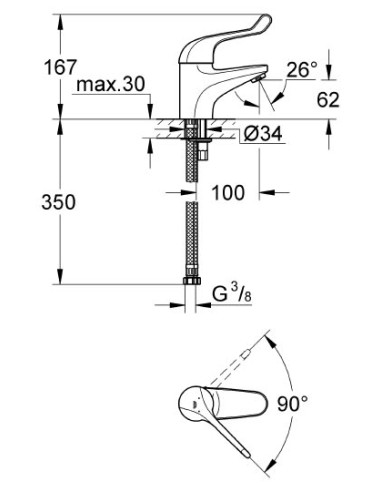 Grohe izlietnes jaucējkrāns Euroeco Special 32789000 - 4