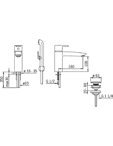 Oras izlietnes jaucējkrāns Cubista 2806