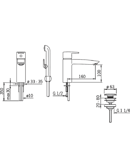Oras izlietnes jaucējkrāns Cubista 2806