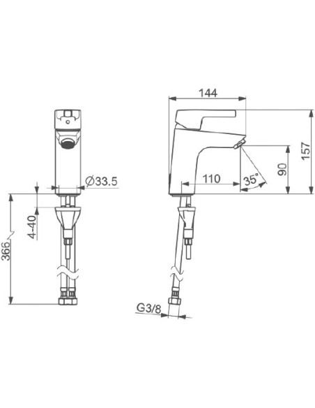 Oras izlietnes jaucējkrāns Saga Style 3911FH