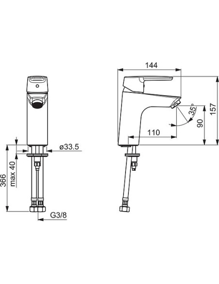 Oras izlietnes jaucējkrāns Saga 3911F