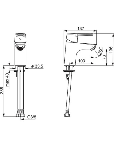 Oras izlietnes jaucējkrāns Saga 3910F