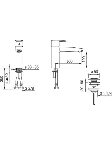 Oras izlietnes jaucējkrāns Cubista 2805F