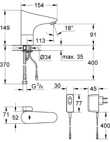 Grohe izlietnes jaucējkrāns Europlus E 36015001 - 4
