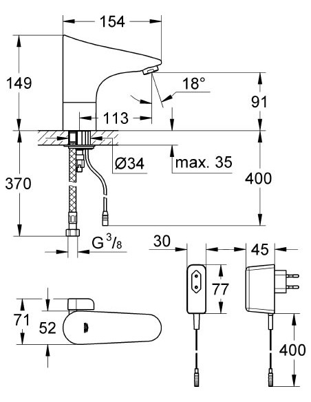 Grohe izlietnes jaucējkrāns Europlus E 36015001 - 4