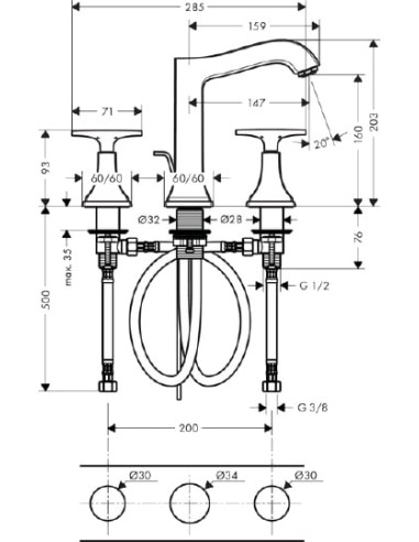 Hansgrohe izlietnes jaucējkrāns Metropol...