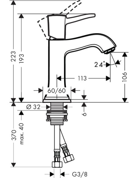 Hansgrohe izlietnes jaucējkrāns Metropol Classic 31301090