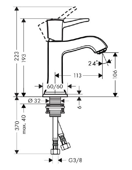 Hansgrohe izlietnes jaucējkrāns Metropol Classic 31301000