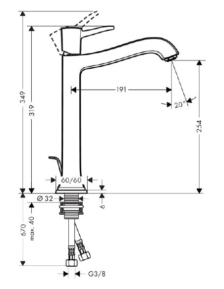 Hansgrohe izlietnes jaucējkrāns Metropol Classic 31303000