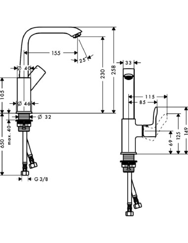 Hansgrohe izlietnes jaucējkrāns Metris 31187000
