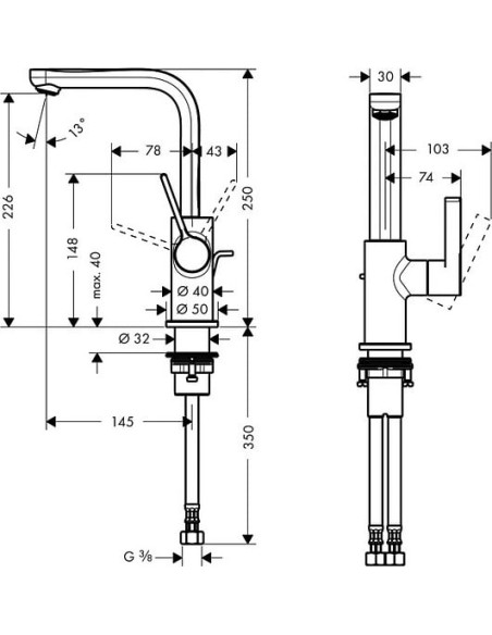 Hansgrohe izlietnes jaucējkrāns Metris S 31159000