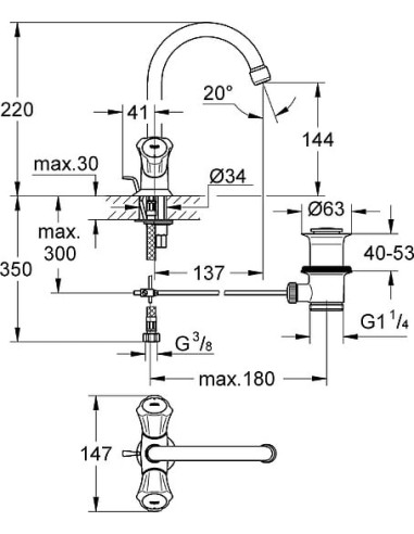 Grohe izlietnes jaucējkrāns Costa L 21375001 - 6