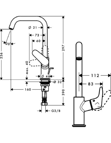 Hansgrohe izlietnes jaucējkrāns Focus 31609000