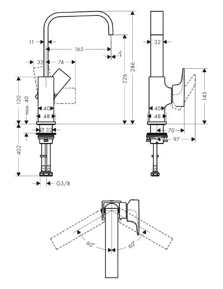 Hansgrohe izlietnes jaucējkrāns Metropol 32511700