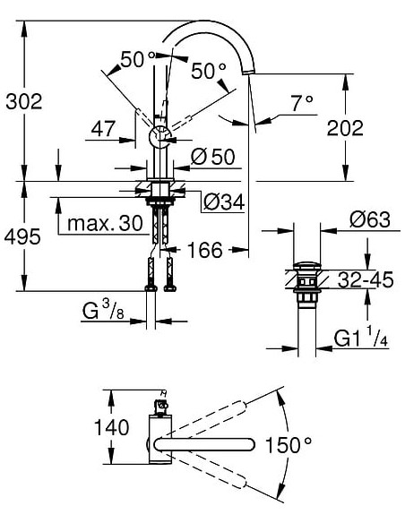 Grohe izlietnes jaucējkrāns Atrio New 32042003 - 4