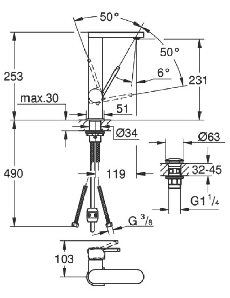 Grohe izlietnes jaucējkrāns Plus 23844003 - 4
