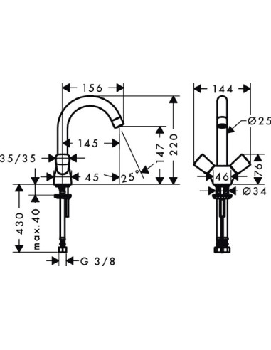 Hansgrohe izlietnes jaucējkrāns Logis 71221000