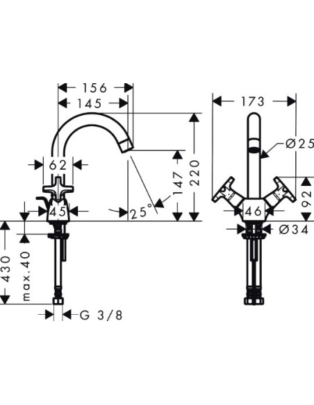 Hansgrohe izlietnes jaucējkrāns Logis Classic 71270000
