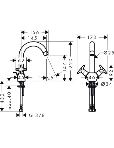 Hansgrohe izlietnes jaucējkrāns Logis Classic...