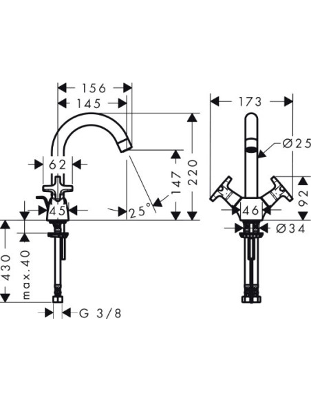 Hansgrohe izlietnes jaucējkrāns Logis Classic 71271000