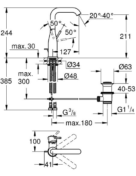 Grohe izlietnes jaucējkrāns Essence New 32628DL1 - 5