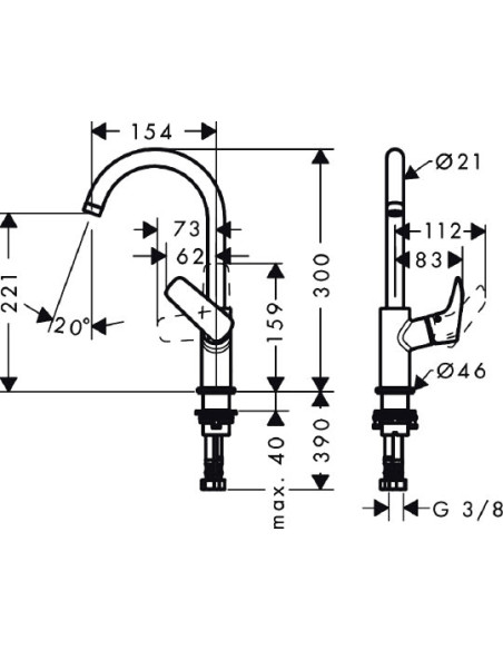 Hansgrohe izlietnes jaucējkrāns Logis 71131000
