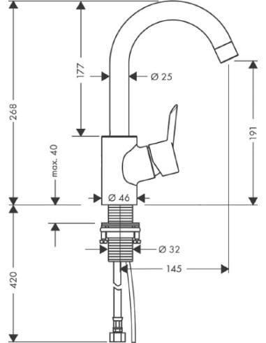 Hansgrohe izlietnes jaucējkrāns Talis S 32070000