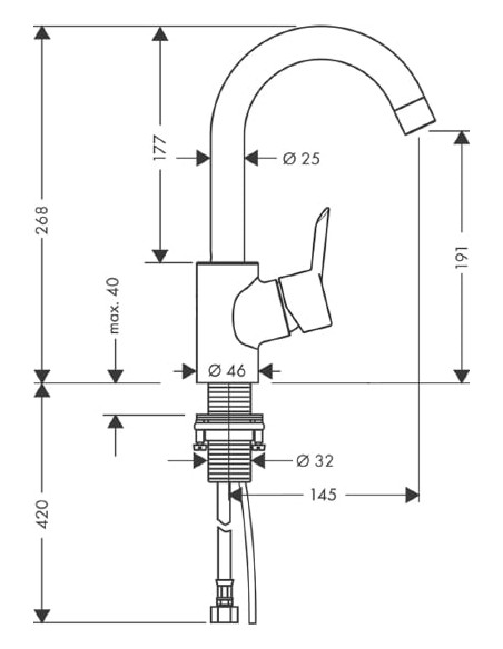 Hansgrohe izlietnes jaucējkrāns Talis S 32070000