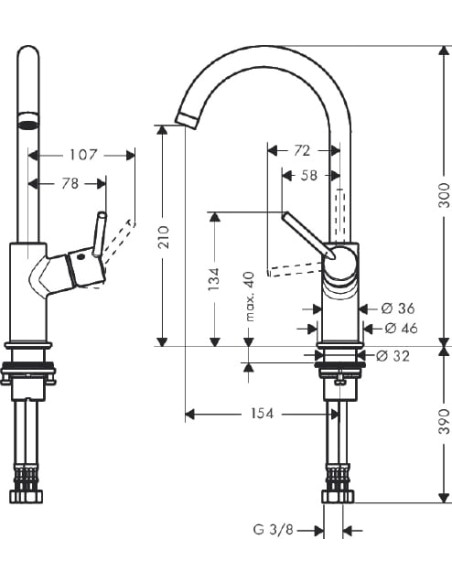Hansgrohe izlietnes jaucējkrāns Talis 32082000
