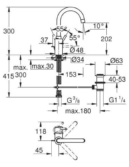 Grohe izlietnes jaucējkrāns Concetto 32629002 - 4