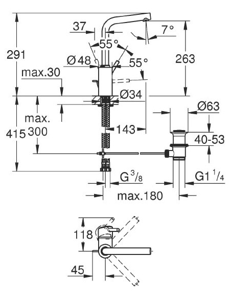 Grohe izlietnes jaucējkrāns Concetto 23739002 - 3 Grohe izlietnes jaucējkrāns Concetto 23739002 - 3