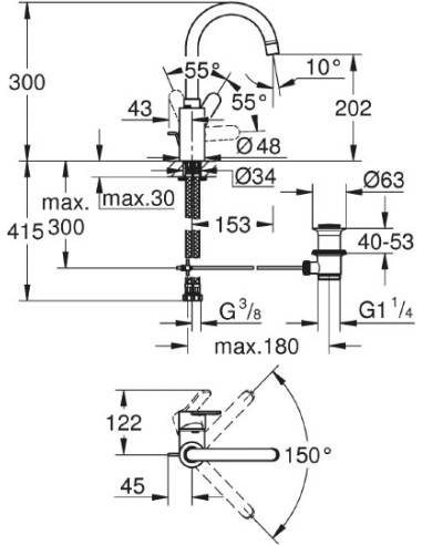 Grohe izlietnes jaucējkrāns Eurostyle Cosmopolitan 23043003 - 3