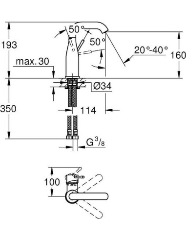 Grohe izlietnes jaucējkrāns Essence New 23463001 - 6
