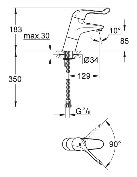 Grohe izlietnes jaucējkrāns Euroeco Special Relaunch 32790000 - 4 Grohe izlietnes jaucējkrāns Euroeco Special Relaunch 32790000 - 4