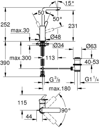 Grohe izlietnes jaucējkrāns Lineare New 23296001 - 7