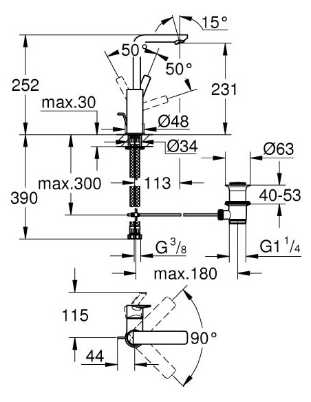 Grohe izlietnes jaucējkrāns Lineare New 23296001 - 7 Grohe izlietnes jaucējkrāns Lineare New 23296001 - 7