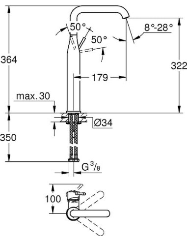 Grohe izlietnes jaucējkrāns Essence New 32901001 - 4