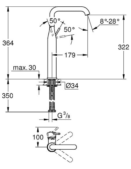 Grohe izlietnes jaucējkrāns Essence New 32901001 - 4