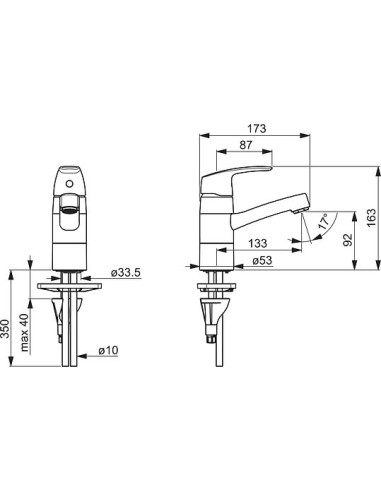 Oras izlietnes jaucējkrāns Safira 1015