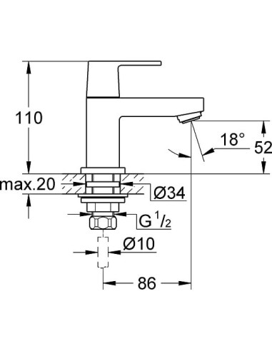 Grohe krāns Eurocube 23137000 - 8